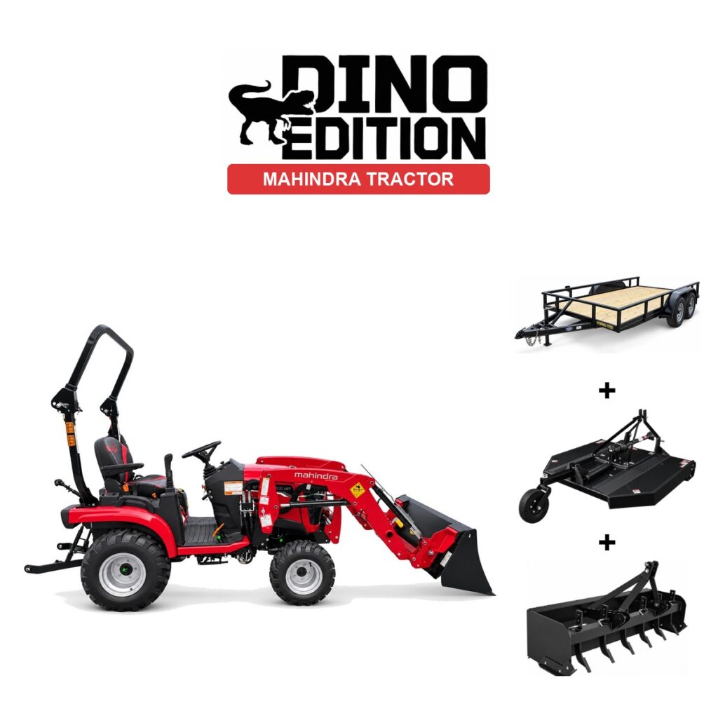 Mahindra 1120H TL + Cutter + Box Blade + Trailer package