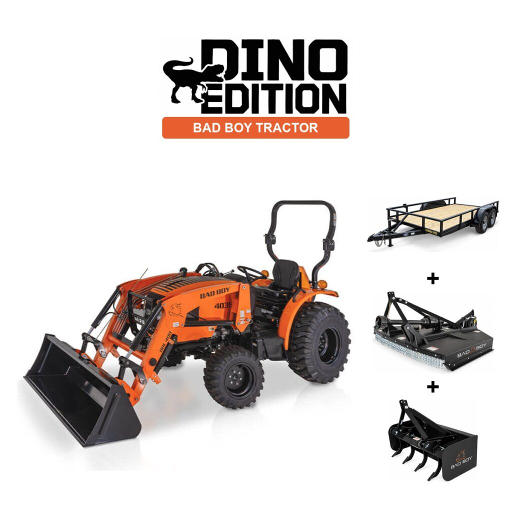 Bad Boy 4035 HIL + Cutter + Box Blade + Trailer package
