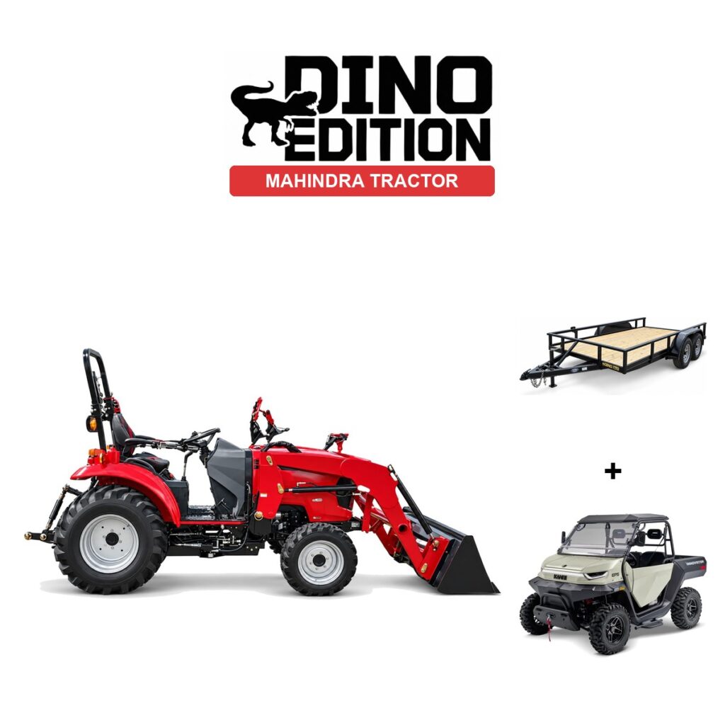 Mahindra 1635H TL + Kandi Innovator e10K Sand + Trailer package