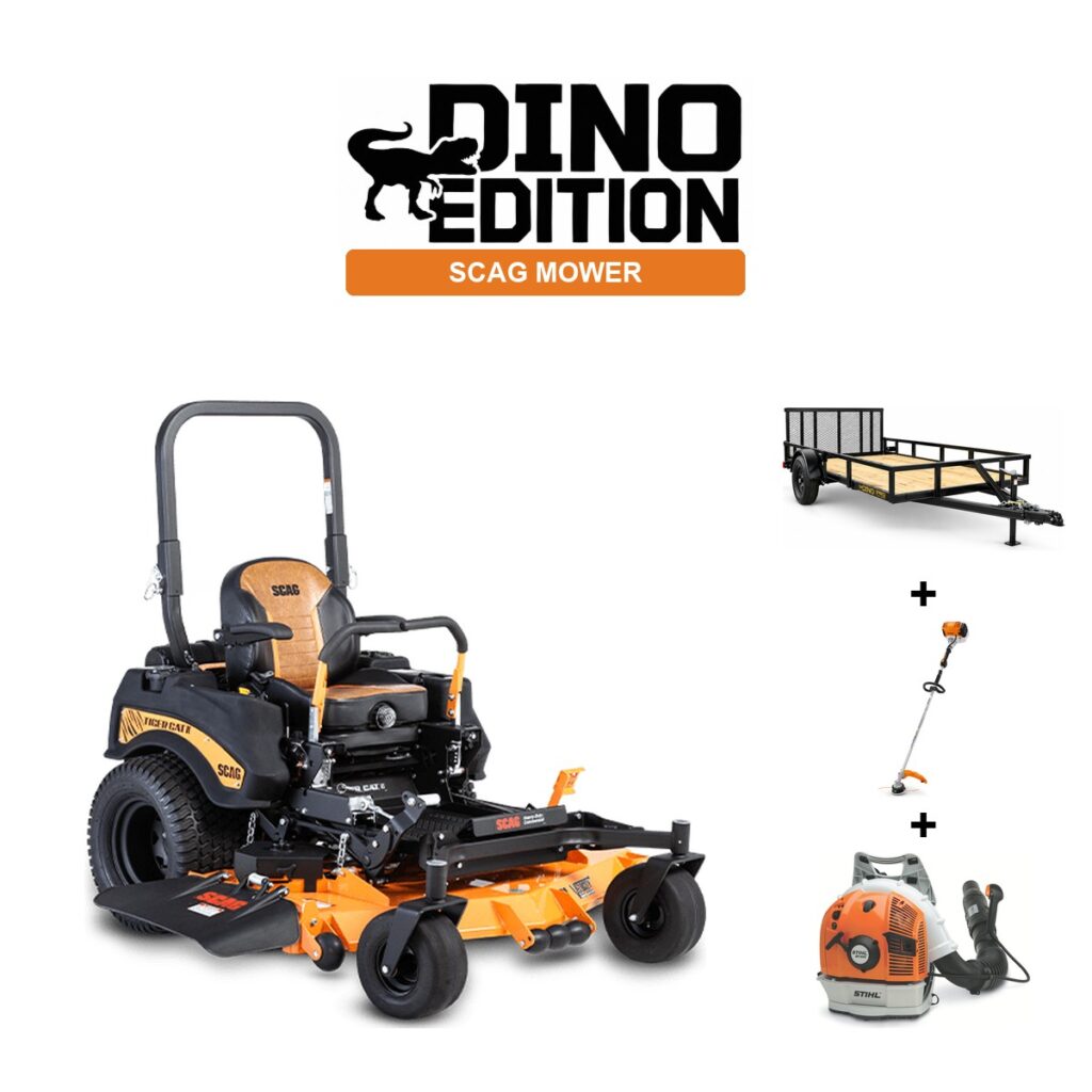 Scag Tiger Cat II + Stihl Trimmer + Backpack Blower + Trailer package